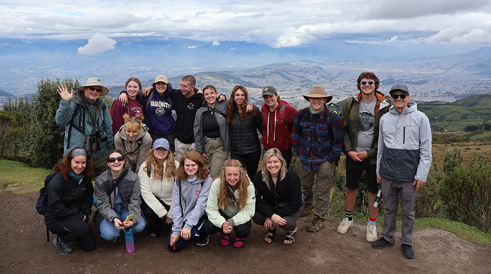 Study abroad group in the Andes